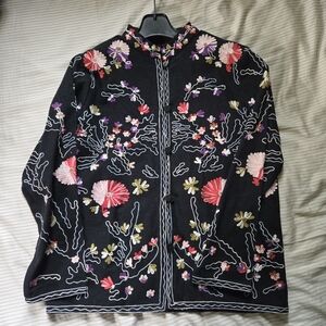 Take Two Clothing Co. Embroidered Floral Cardigan/Sweater